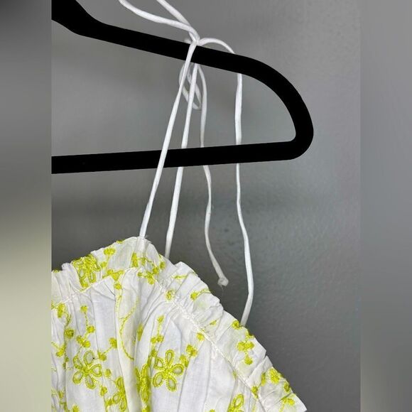 ASYOU Ruched Bust Cup Detail Cami Dress in Lime Eyelet - Picture 8 of 12